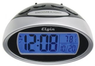 Elgin Digital Battery Alarm Clock with Nap Timer Displays Date and