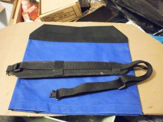 black nylon and leather rifle sling
