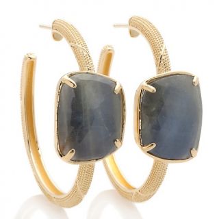 25ct Bi Color Sapphire Vermeil Caviar Texture Earrings at