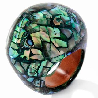  shell inlay wood dome ring rating 46 $ 12 23 s h $ 3 95  price