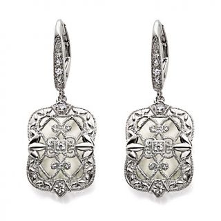 Xavier .28ct Absolute™ Octagon White Frosted Crystal Drop Earrings