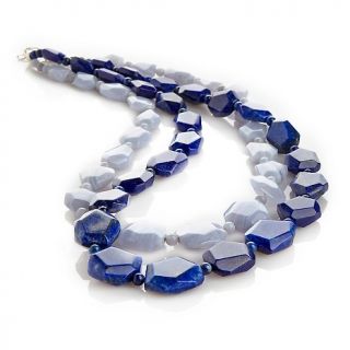 Jay King 2 Strand Lapis and Blue Lace Agate Beaded Necklace