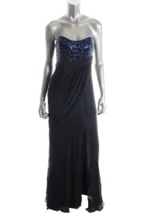 Hoaglund New Navy Chiffon Embellished Convertible Formal Dress Gown 8