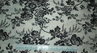 Alex Anderson Redwork Romance Black Floral Toile Quilt Fabric 812K by