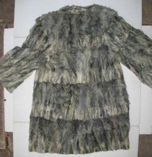 Vintage Gray Fur Deco Coat Levy Bros Houston Texas Lamb Goat