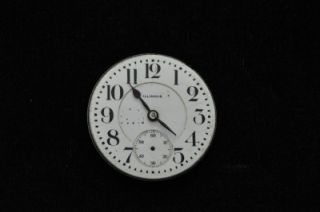 Vintage 16S Illinois 17J Time King Open Face Pocket Watch Movement