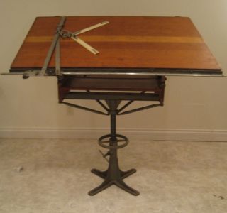 VINTAGE EMMERT DRAFTING, DRAWING TABLE, RARE – 1 OF 4 KNOWN, VISE CO
