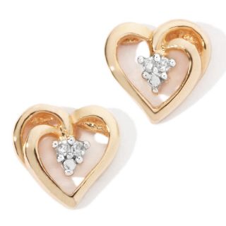  heart shaped stud earrings with diamond accents rating 2 $ 39 95 s h