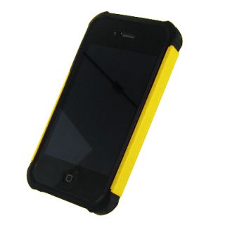 Empire Yellow Armor Dual Case Cover Stereo Earbuds for Apple iPhone 4