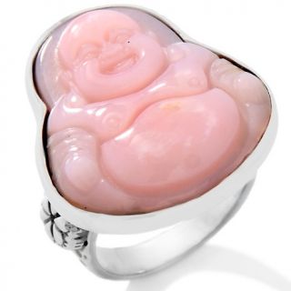 Statements by Amy Kahn Russell Pink Opal Laughing Buddha Sterling