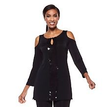 slinky brand keyhole tunic with sequin panel detail $ 39 90 $ 56 90