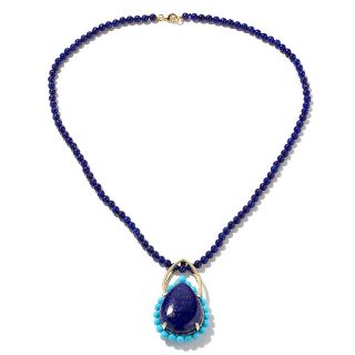 Heritage Gems Blue Lapis and Sleeping Beauty Turquoise Vermeil Pendant