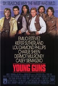 young guns 27 x 40 movie poster emilio estevez sheen
