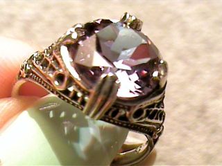 Ring 9 5 Silver Russian Alexandrite Solitaire Engagement Filigree