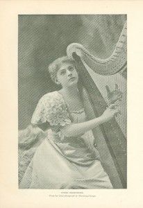 1897 Print Actress Ethel Barrymore Playing The Harp