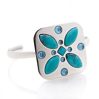 Jay King Turquoise and Blue Topaz Sterling Silver Cuff Bracelet