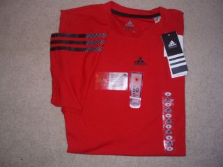 New Adidas Mens Performance Training Shirt Size Med Red