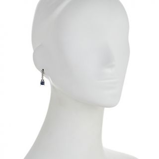 65ct Kanchanaburi Sapphire and White Zircon Sterling Silver Earrings