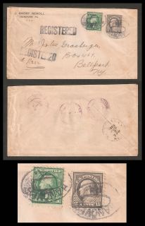 1923 Hanover PA 15c 3rd Bureau 514 1c Registered Cover