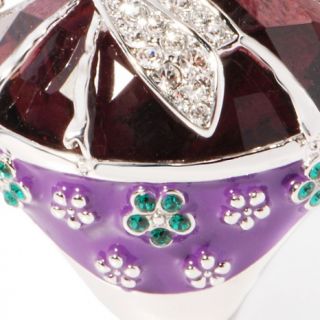 Princess Amanda Bee Mine Crystal and Enamel Silvertone Ring