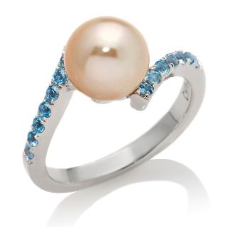 Imperial Pearls 8 9mm Cultured Golden South Sea Pearl and Swiss Blue