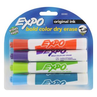 Expo Bold Color Dry Eraser Markers Chisel Tip Assorted Colors Pack of