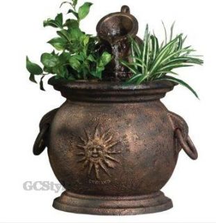 Little Giant Copper Colored Kettle Fountain Planter