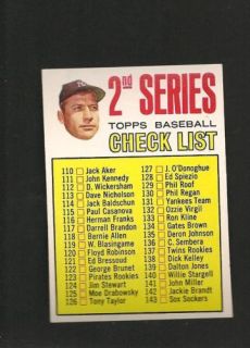  1967 Topps 103 Unmarked Checklist Mantle NM MT