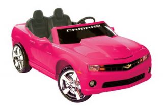 New Ride on Electric Toy Car Girls Pink Chevy Camaro with 12V Battery