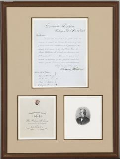 Andrew Johnson Letter Signed as President as Fine An Example as Weve