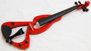 New 4 4 Red Electric Violin Gigbag Case Bow Headphone