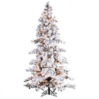 heavy flocked 75 pre lit artificial tree layered sp d