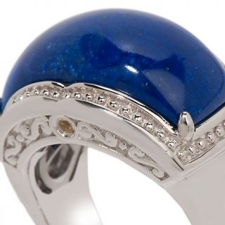 Victoria Wieck Domed Lapis and Yellow Sapphire Sterling Silver Band