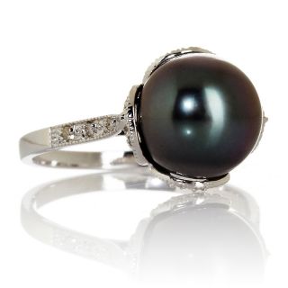 Designs by Turia 9 10mm Cultured Tahitian Pearl and White Diamond