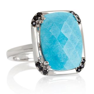  cloud turquoise and black spinel sterling silver ring rating 4 $ 89