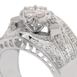 89ct Diamond Sterling Silver Flower Ring