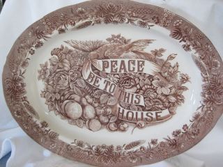 Currier and Ives Holiday Turkey Platter PEACE BE TO THIS HOUSE