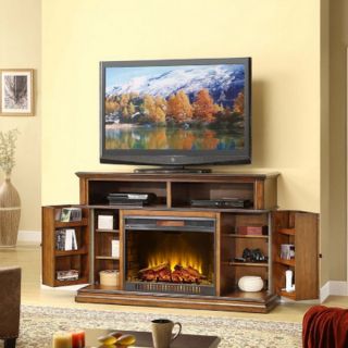  Electric Fireplace Heater Media Entertainment Console TV Stand Wood
