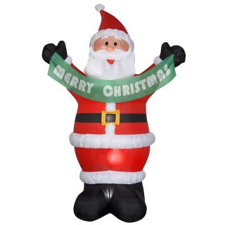 Inflatable Santa with Merry Christmas Banner
