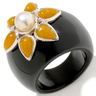 freshwater pearl sterling silver flower ring rating 60 $ 14 95 s h