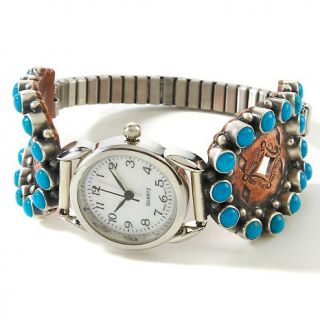 Chaco Canyon Southwest Copper and Turquoise Sterling Silver Watch at