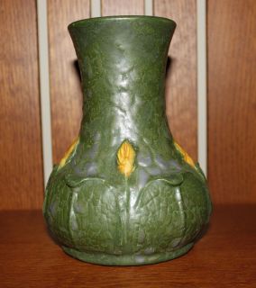 Ephraim Faience Pottery Budding Trumpet Vase 960