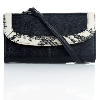 Chi by Falchi Calfskin and Snakeskin Trim Wallet/Clutch