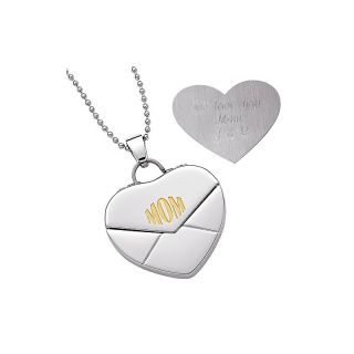 107 2951 stainless steel mom heart shaped engraved envelope pendant