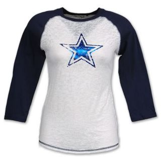 Dallas Cowboys Shirt Womens Large Eliza Raglan Top   Ultra Soft   NFL