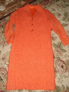 Vintage Harry Epstein Orange Sweater Coat Dress