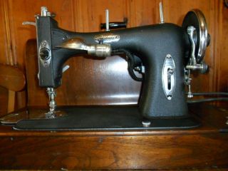 1927 PAT. ANT PORTABLE ROTARY WHITE SEWING MACHINE & BENTWOOD CASE