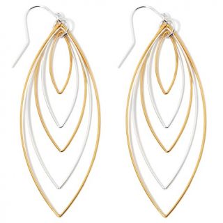 107 4685 sterling silver 2 tone marquise shaped drop earrings note
