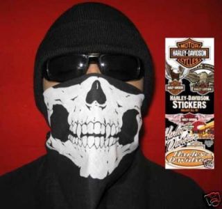 FOUR Skull Face Motorcycle bandanas FREE Harley Davidson Decal