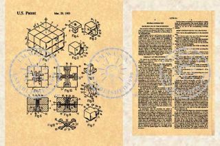 US Patent for The Rubiks Cube Toy Erno Rubik 1983 808